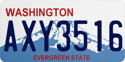 WA license plate AXY3516