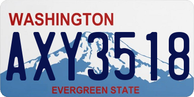 WA license plate AXY3518