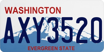 WA license plate AXY3520