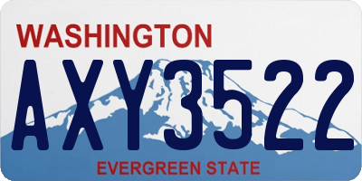 WA license plate AXY3522