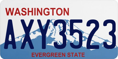 WA license plate AXY3523