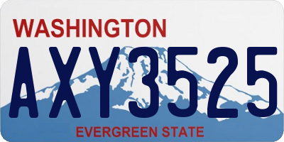 WA license plate AXY3525