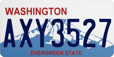 WA license plate AXY3527