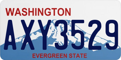 WA license plate AXY3529