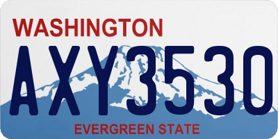 WA license plate AXY3530