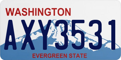 WA license plate AXY3531