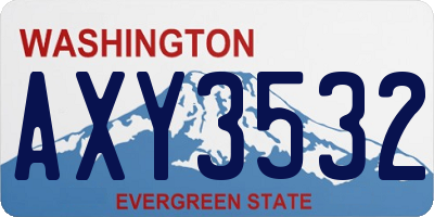 WA license plate AXY3532