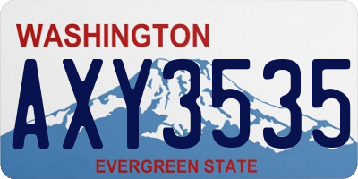 WA license plate AXY3535
