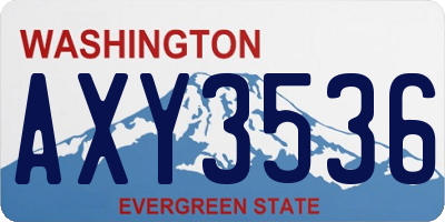 WA license plate AXY3536