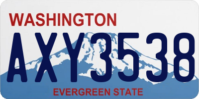 WA license plate AXY3538