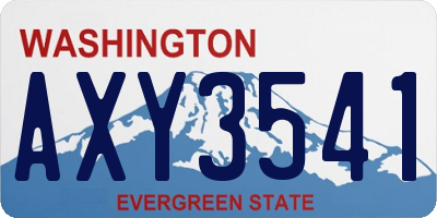 WA license plate AXY3541