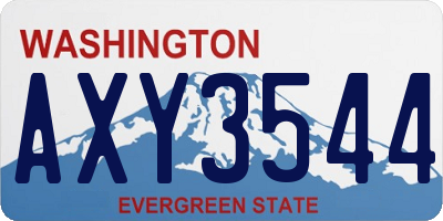 WA license plate AXY3544