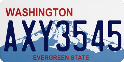 WA license plate AXY3545