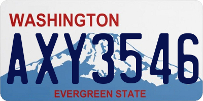 WA license plate AXY3546
