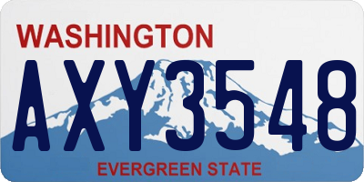 WA license plate AXY3548