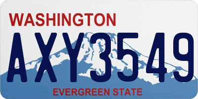 WA license plate AXY3549