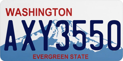 WA license plate AXY3550