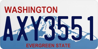WA license plate AXY3551