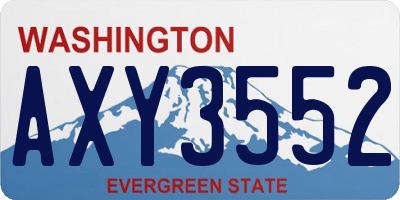 WA license plate AXY3552