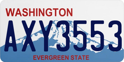 WA license plate AXY3553