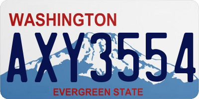 WA license plate AXY3554