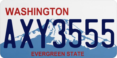 WA license plate AXY3555