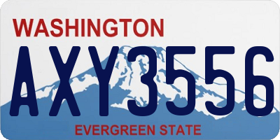 WA license plate AXY3556
