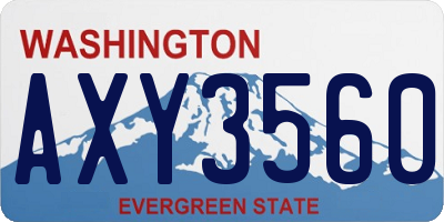 WA license plate AXY3560