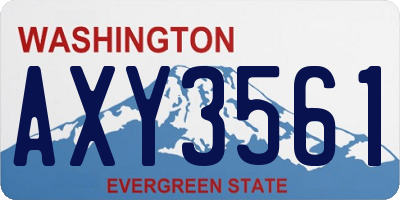 WA license plate AXY3561