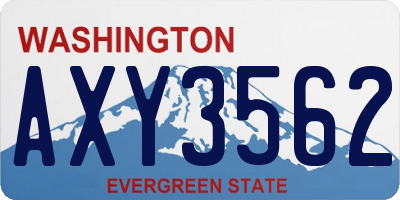 WA license plate AXY3562