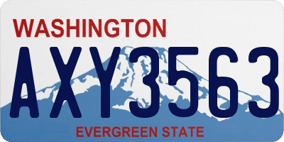 WA license plate AXY3563