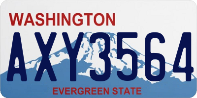 WA license plate AXY3564