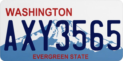 WA license plate AXY3565