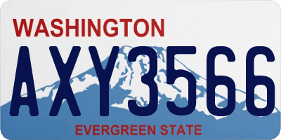 WA license plate AXY3566