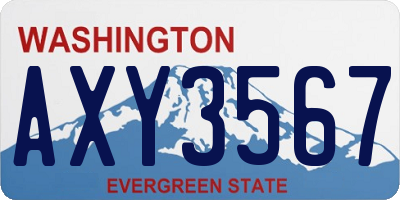 WA license plate AXY3567
