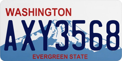 WA license plate AXY3568