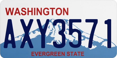 WA license plate AXY3571