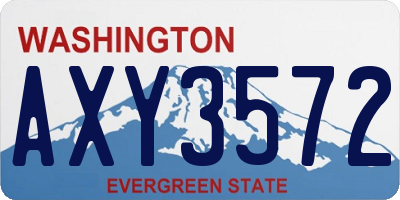 WA license plate AXY3572