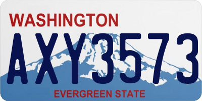 WA license plate AXY3573