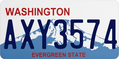 WA license plate AXY3574