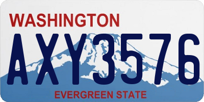 WA license plate AXY3576
