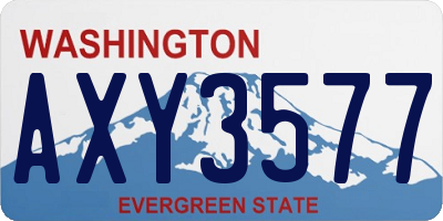 WA license plate AXY3577