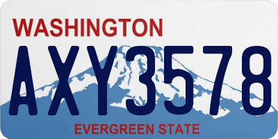WA license plate AXY3578