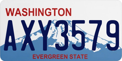 WA license plate AXY3579