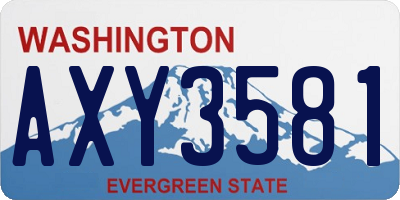 WA license plate AXY3581