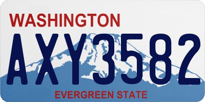 WA license plate AXY3582