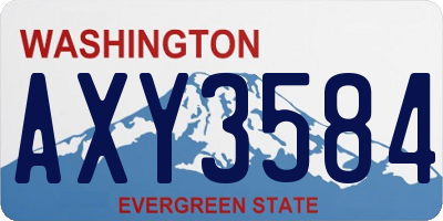 WA license plate AXY3584