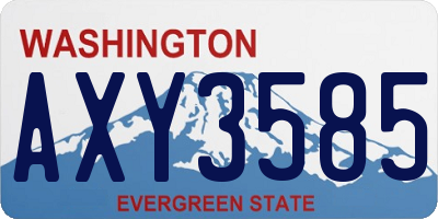 WA license plate AXY3585