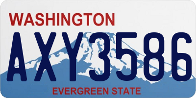 WA license plate AXY3586