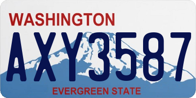 WA license plate AXY3587